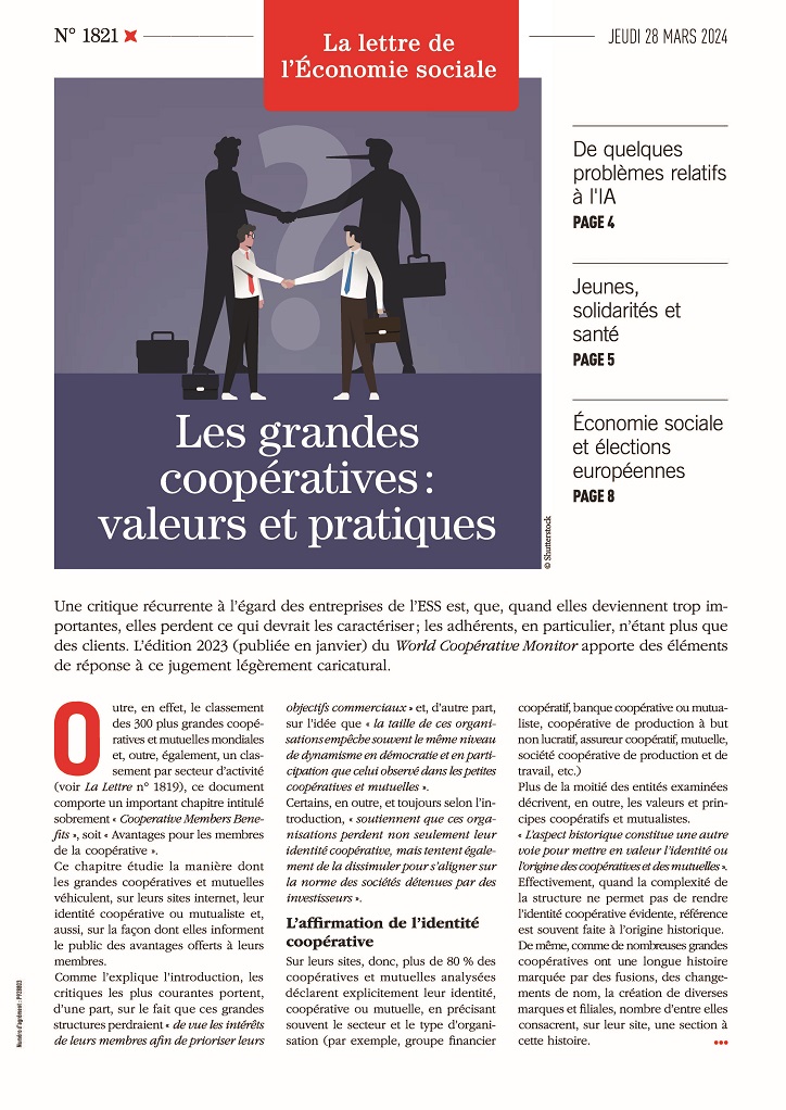 Les grandes coopératives : valeurs et pratiques