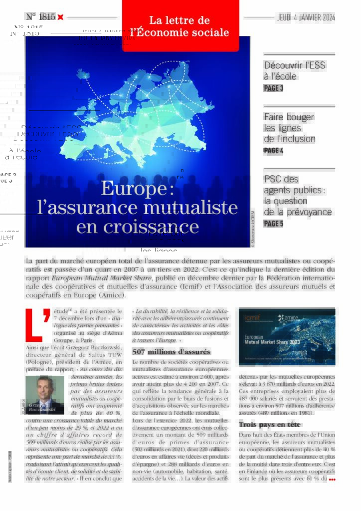 Europe : l’assurance mutualiste en croissance
