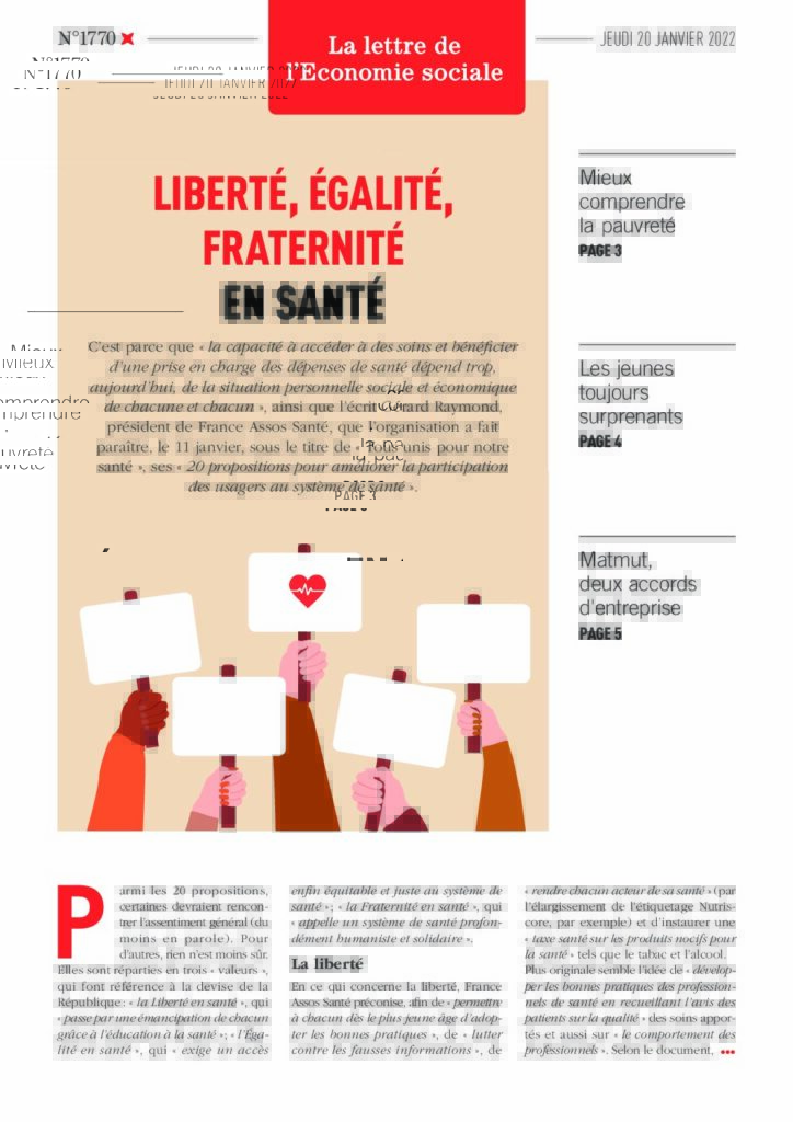 Liberté, égalité, fraternité en santé