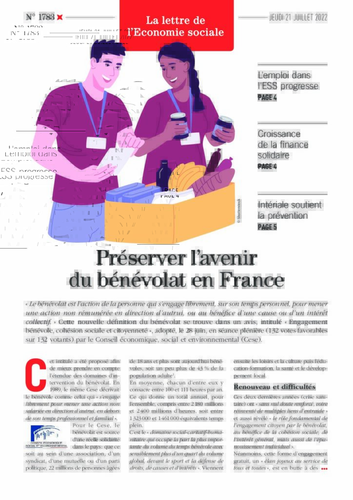 Préserver l’avenir du bénévolat en France