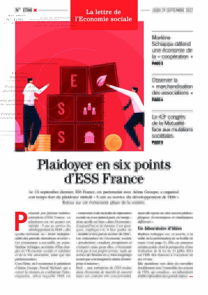 Plaidoyer en six points d’ESS France
