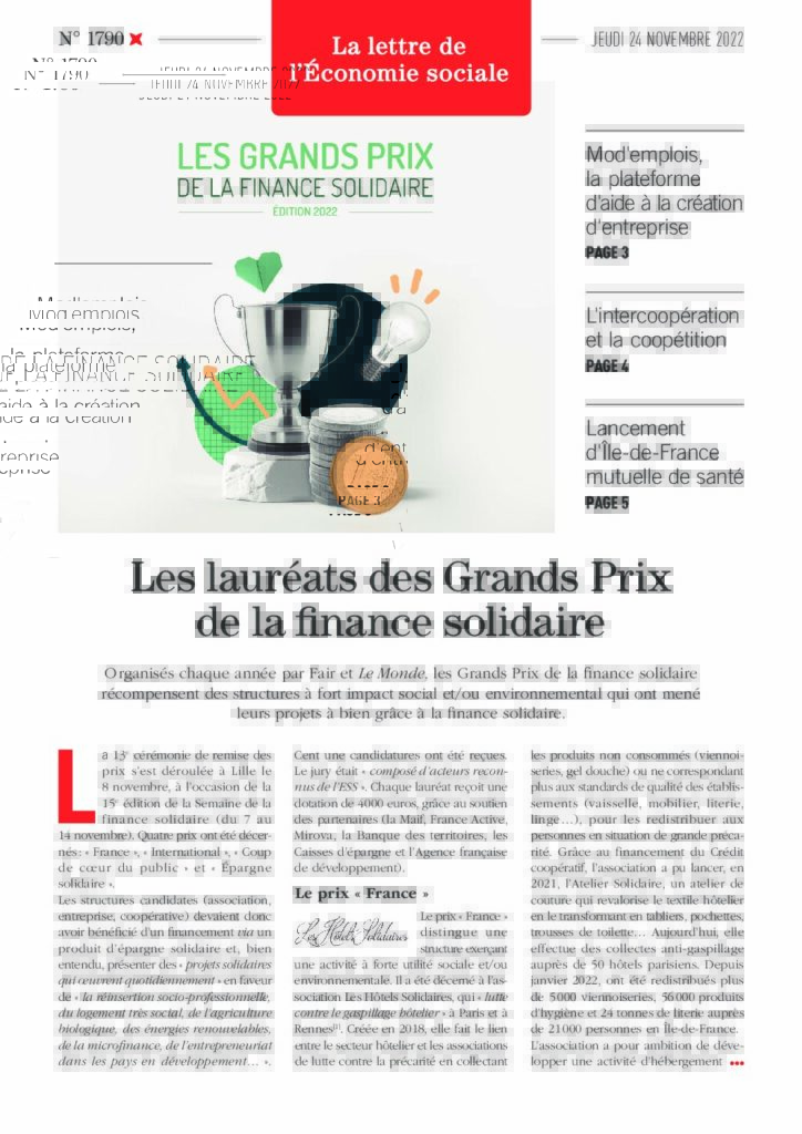 Les lauréats des Grands Prix de la finance solidaire