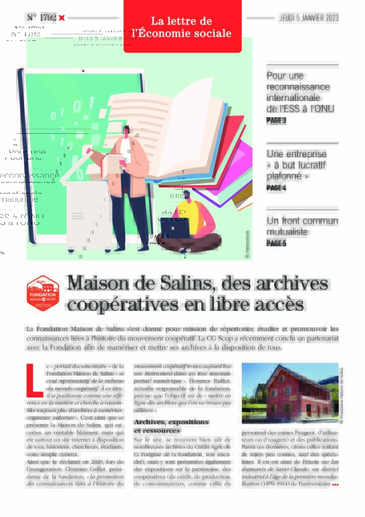Maison de Salins, des archives coopératives en libre accès