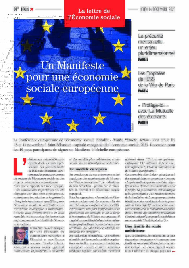 Un Manifeste pour une économie sociale européenne