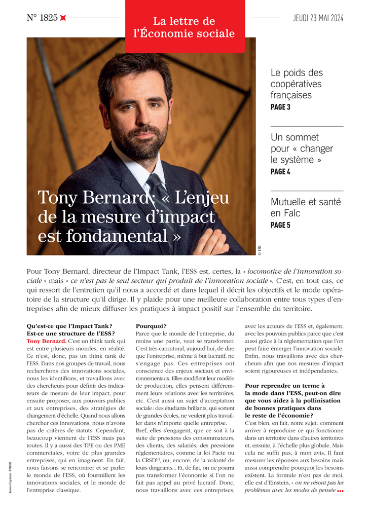Tony Bernard : « L'enjeu de la mesure d'impact est fondamental »