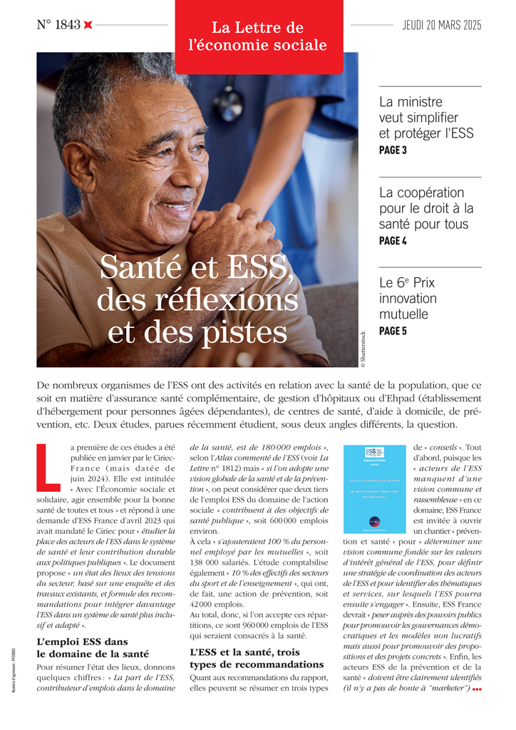 Santé et ESS, des réflexions et des pistes