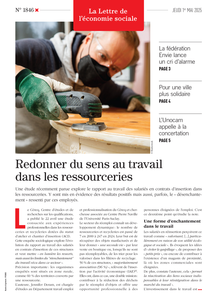 Redonner du sens au travail dans les ressourceries