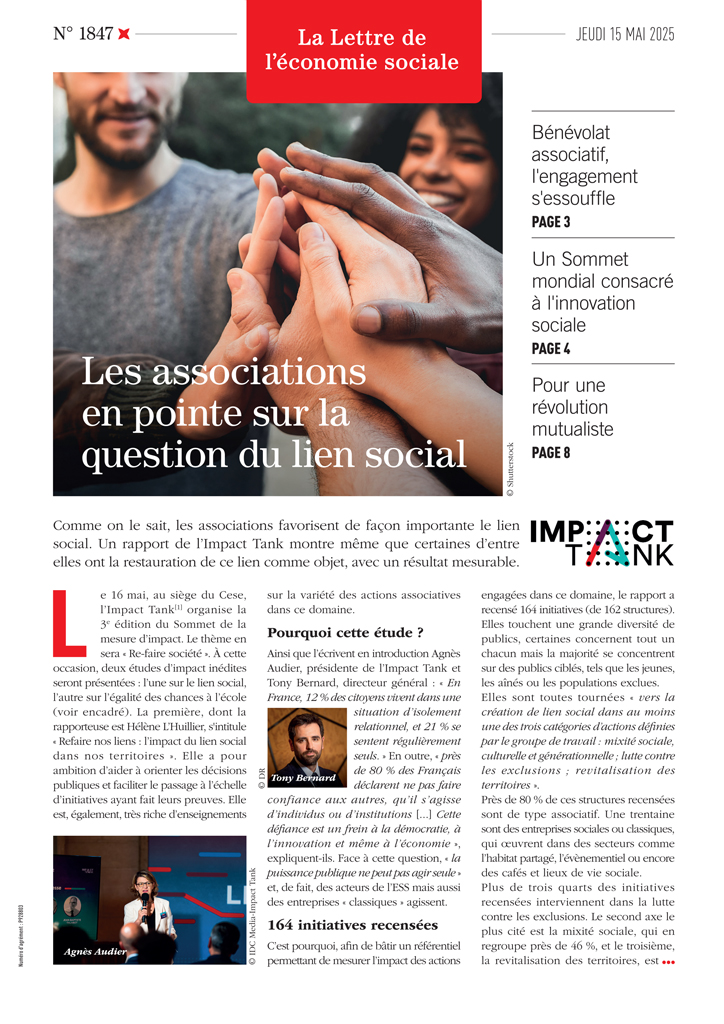 Les associations en pointe sur la question du lien social