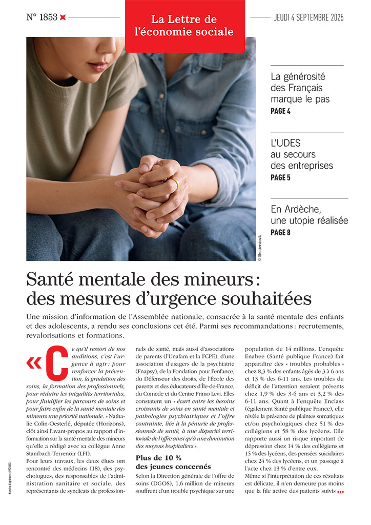 Santé mentale des mineurs : des mesures d'urgence souhaitées
