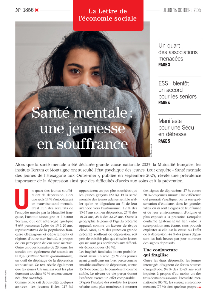 Santé mentale: une jeunesse en souffrance