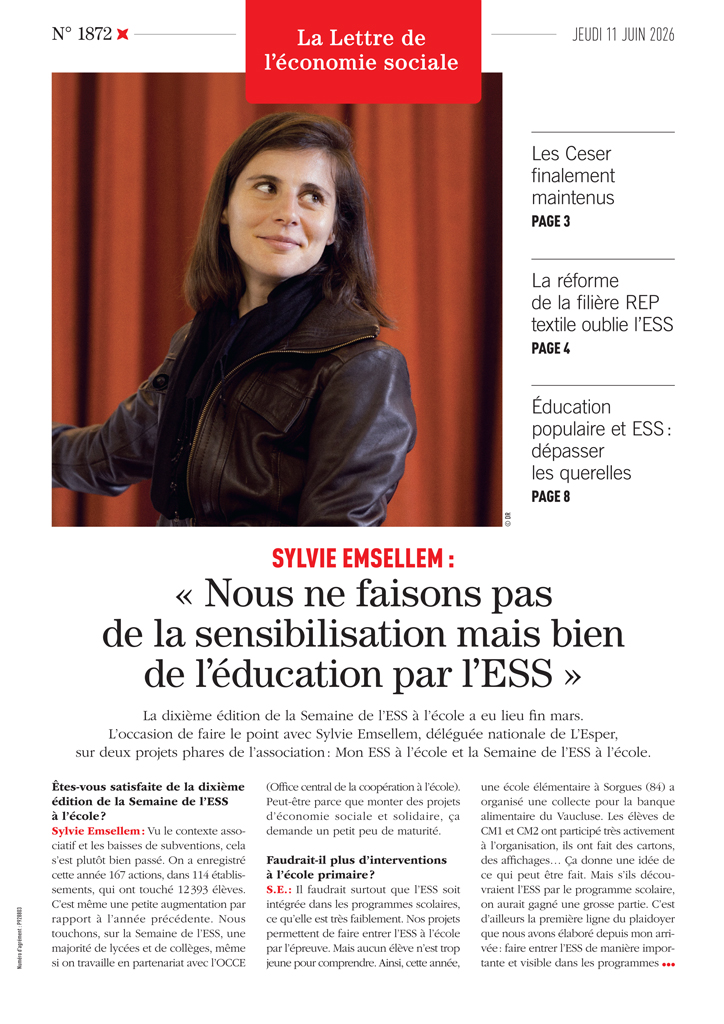 SYLVIE EMSELLEM : « Nous ne faisons pas de la sensibilisation mais bien de l'éducation par l'ESS »